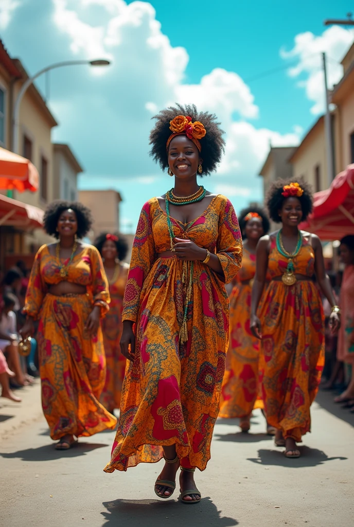 gruop of african woman parade