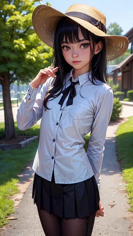 One Woman, alone, alone Focus, Cowboy Shot, Portraiture,Beaver,((Black Hair)), Very beautiful eyes, work, (Small TI quality, Very detailed,uniform,(((Being touched by many women)))