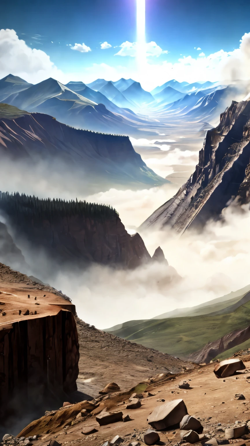 Level 7 earthquake in the middle of a mountain 