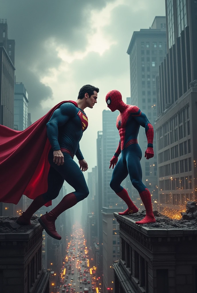Spider-Man kill super man and spider man win