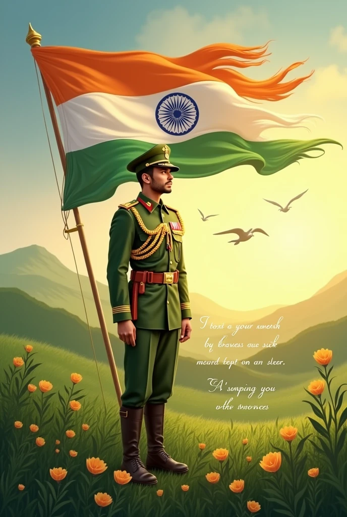 Create greetings card for indian soldiers
Please create image