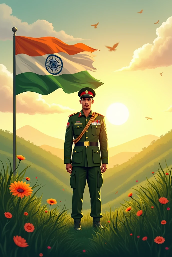 Create greetings card for indian soldiers
Please create image