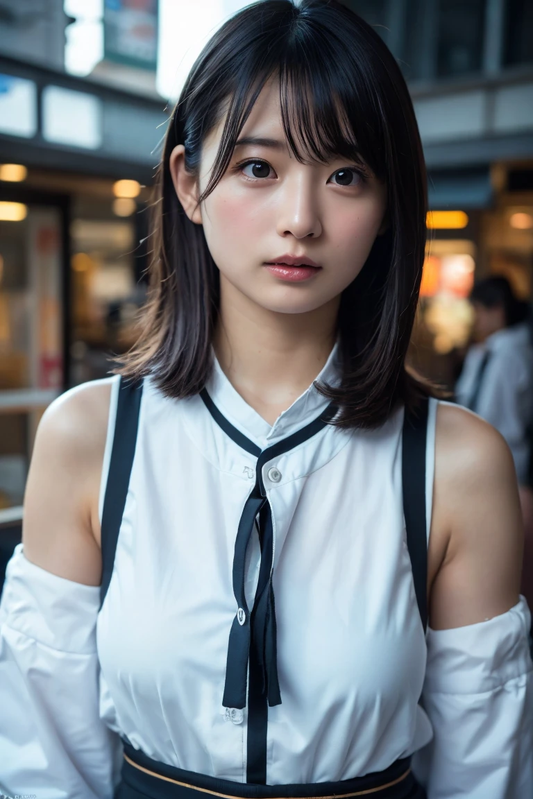 (8k, RAW Photos,Highest quality, High resolution:1.1), (Ultra-realistic:1.4),(Realistic, Realistic:1.3),The Beauty of Japan、((Upper Body:1.3)),look up、Shooting from above,from side,Panda costume