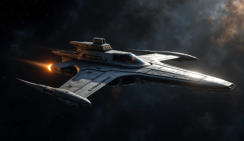 (photorealism:1.2), klingon:1.4 spaceship, (backround deep space).
the spaceship is a warbird:1.2. high details,
(star trek), (paramount picture), no text.
long wings