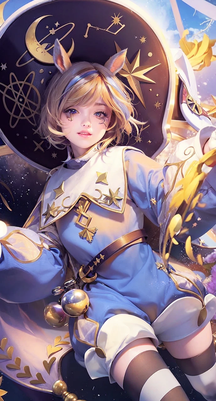 masterpiece, best quality, beautiful young woman, shiny orange eyes, (detailed pupils:1.2), eyelash, beautiful light blonde hair, streaked hair, multi color, medium hair, perfect face, detailed,realistic, very realistic