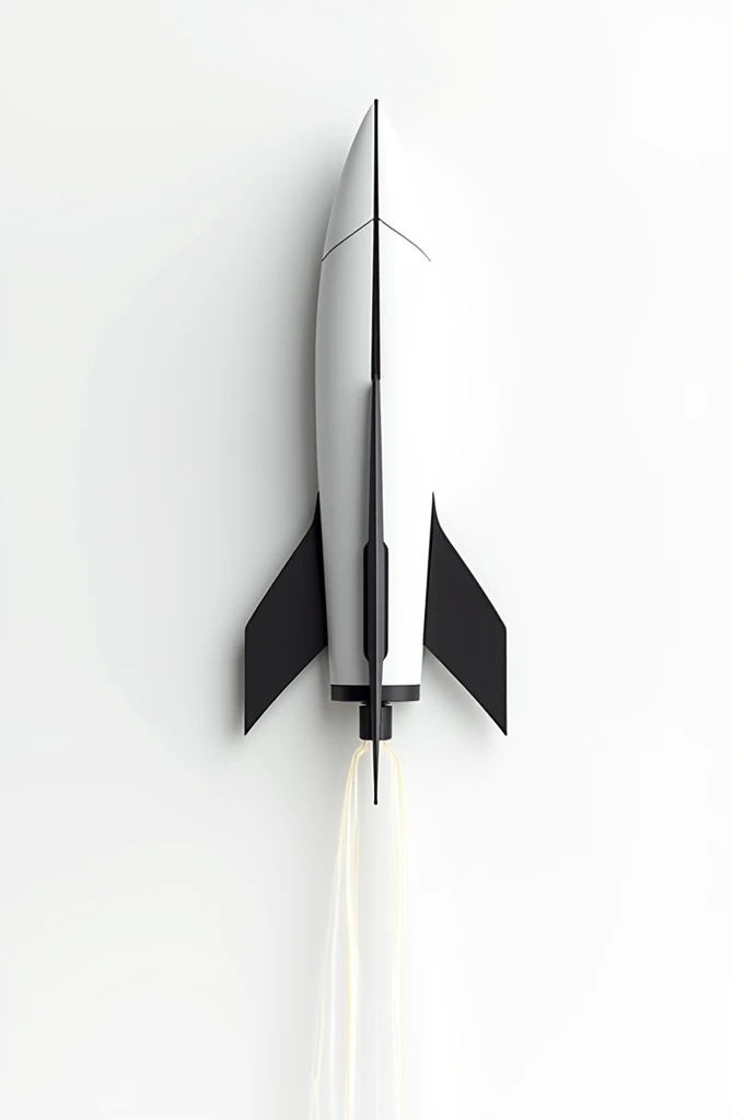 Generate a rocket for a brand, minimalist, exotic, not so realistic, black lines