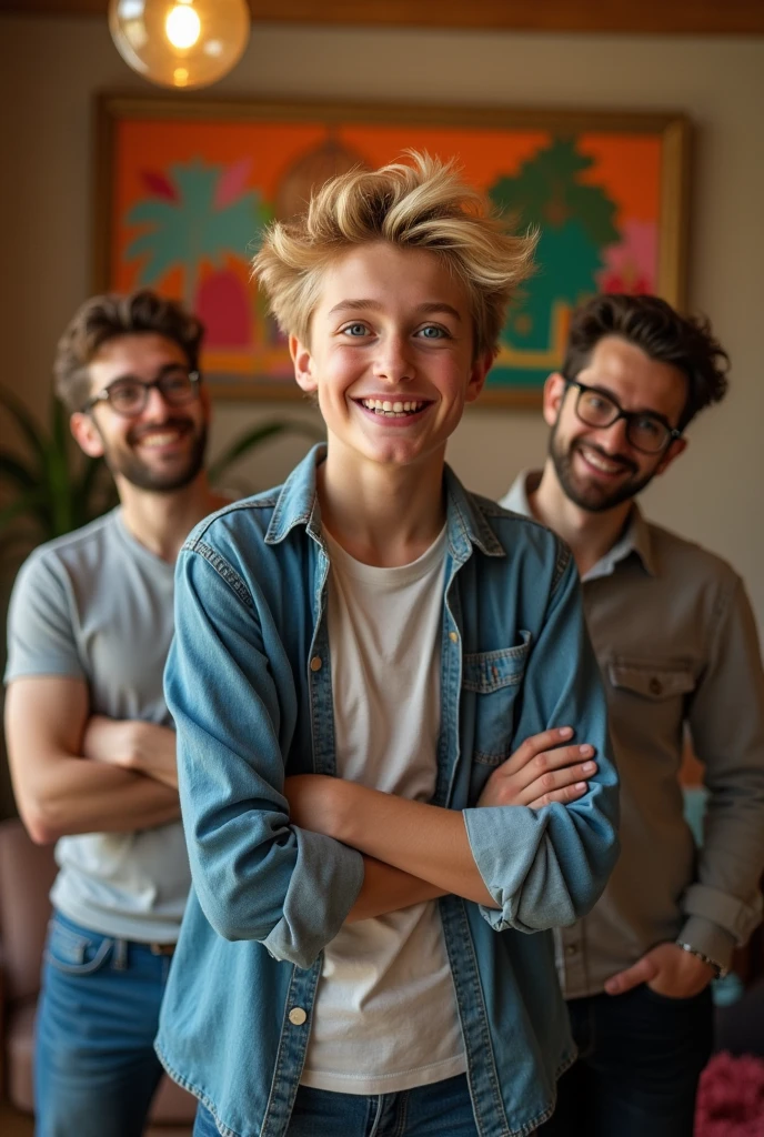 Sexy boy show himself to two daddies 