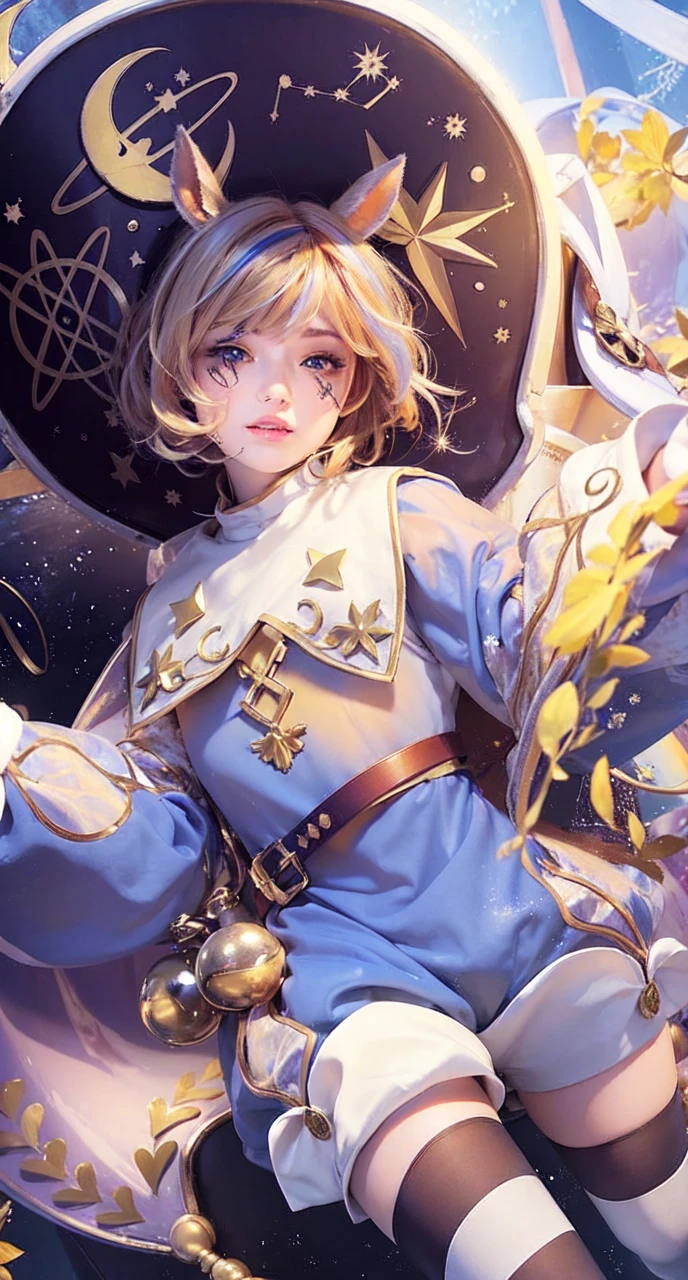 masterpiece, best quality, beautiful young woman, shiny orange eyes, (detailed pupils:1.2), eyelash, beautiful light blonde hair, streaked hair, multi color, medium hair, perfect face, detailed,realistic, very realistic