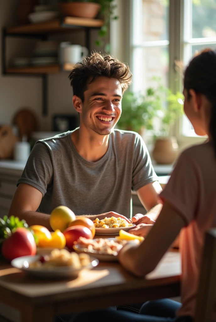 19 year old young man who is unable to eat alone because he has a disability image