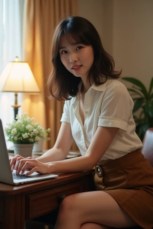 Cute, sexy, elegant, home　 ＯＬ　　Medium Hair, Large Breasts, Japan　　F cup
Straight hair　relax　I can see your pants　Panty shot　skirt
