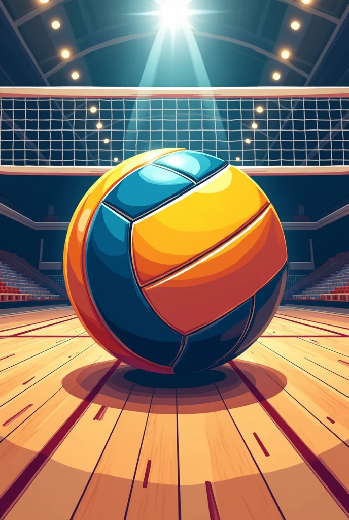 Logo for volleyball court with ball , on closed court