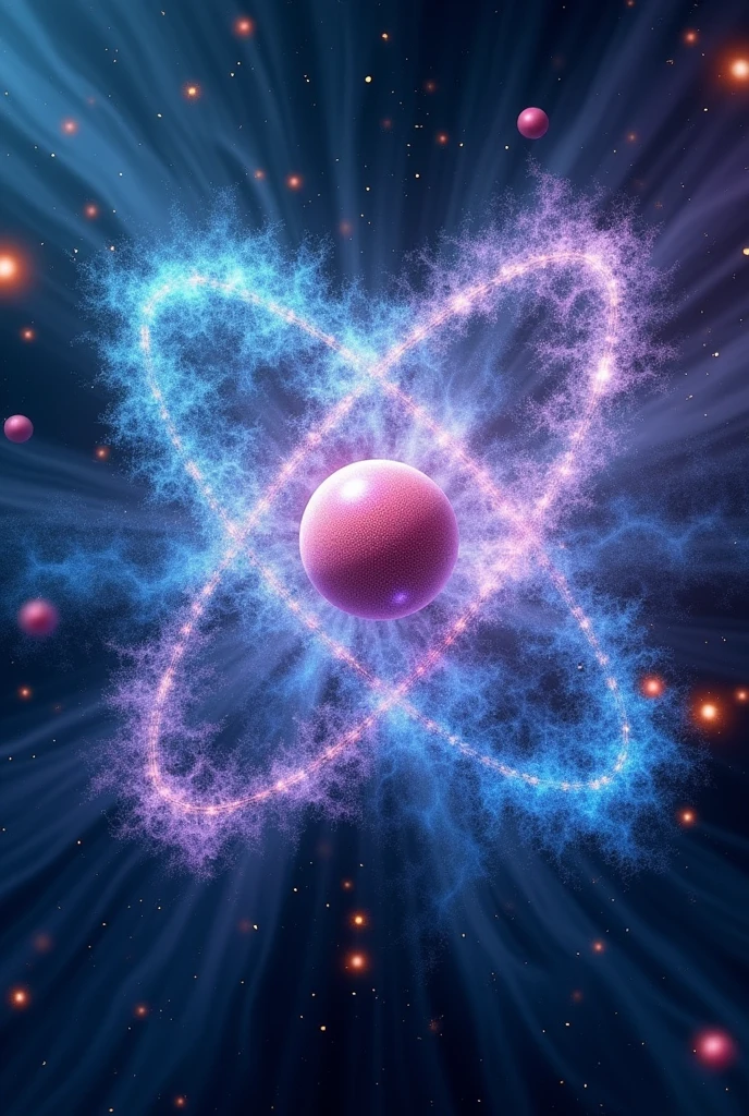 Quantum mechanical model atom. Probabilistic density cloud electron orbitals
