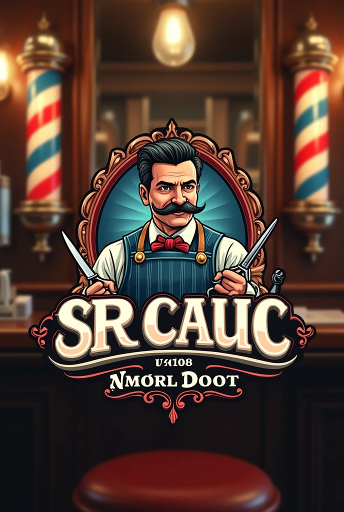 Image of the barber shop logo with the name SR CAUÃ