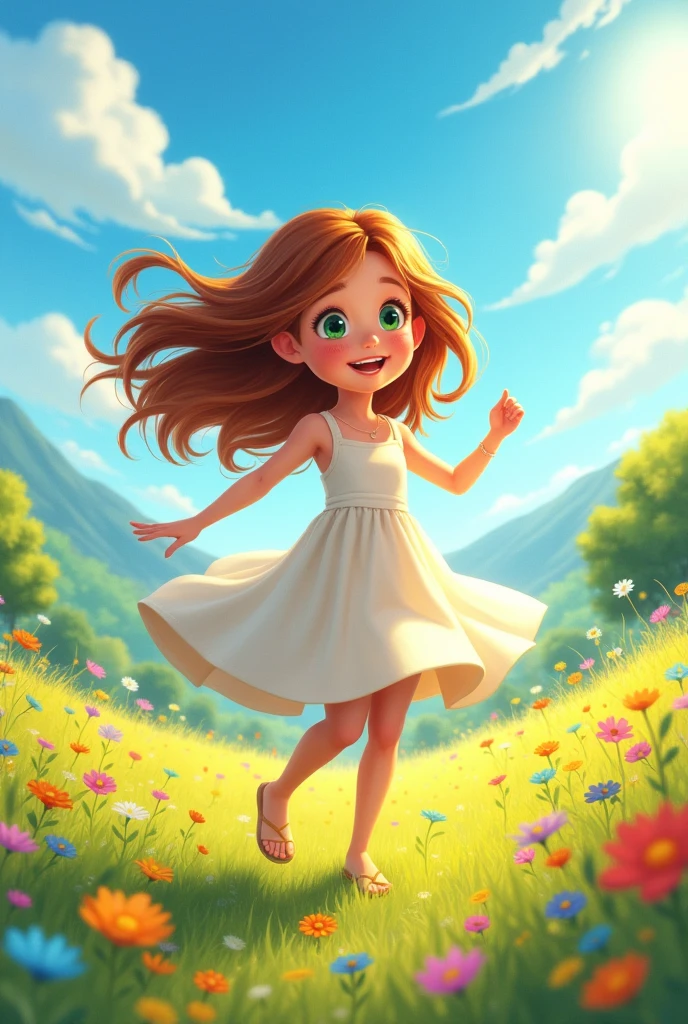Free girl enjoying life animated