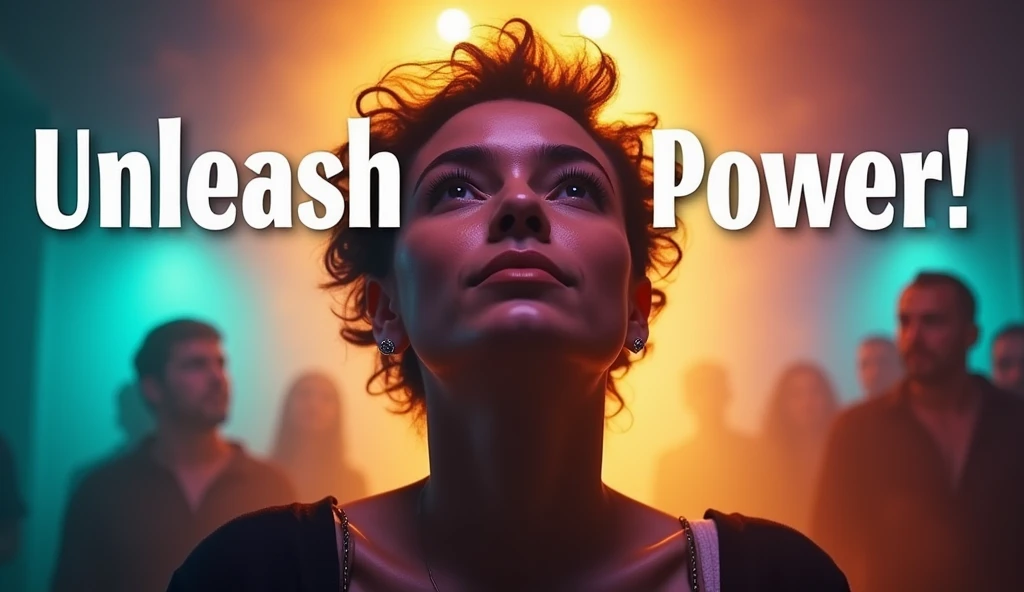 {
"prompt": "Create a YouTube thumbnail titled '5 Rules to Unleash Your Power as an Introvert.' The design features a confident person standing in the center with a subtle half-smile, looking slightly upward, emanating a golden glow of empowerment. The background is a vibrant mix of Royal Purple (#6f42c1) and Turquoise (#1abc9c), with shadows creating depth. Use bold, minimal text reading 'Unleash Your Power!' in the Bebas Neue font, in white (#FFFFFF) with a subtle shadow. The person's face should be a close-up, capturing emotional intensity, with the spotlight emphasizing them while blurred, indistinct crowd silhouettes remain in the background. The entire image should be in HD quality with a clean, professional finish."
}