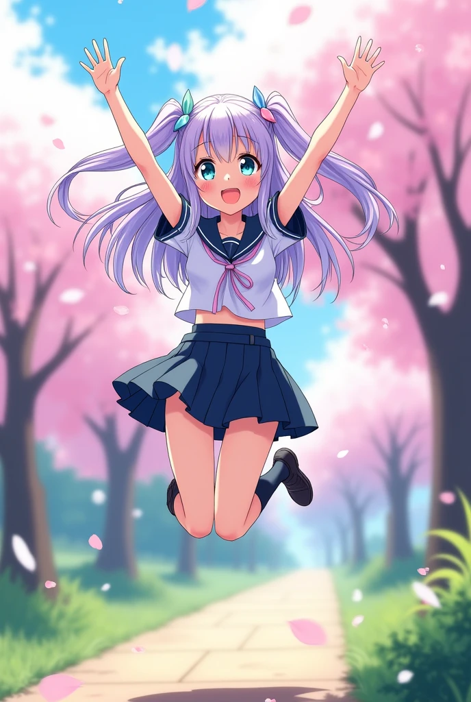 Anime girl jumping