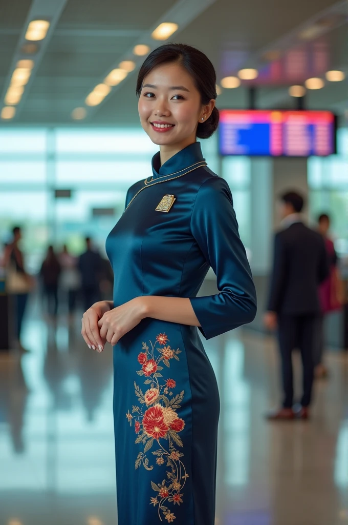 Sketch of the chief flight attendant of Vietnam Airlines Vietnam