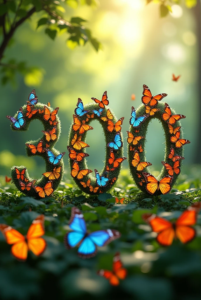 300 raqami Juda kop kapalaklar korinishida