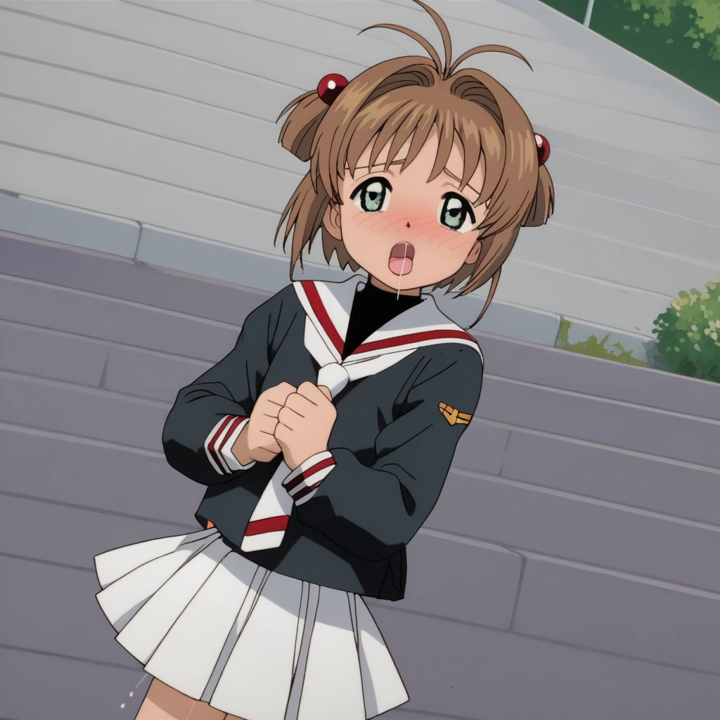 score_9, score_8_up,score_7_up, score_6_up,source_anime, BREAK uncensored, official art, official style,anime_screencap , anime coloring ,dbj , qqx, cch, [[zjw]] , 1girl, kinomoto_sakura, green eyes, Brown Hair, short hair, antenna hair, flat chest tomoeda_elementary_school_uniform, skirt, school_uniform, white skirt, sailor collar, pleated skirt, (black shirt:1.4), shirt, long sleeves, serafuku ,full face blush , (((saliva))) ,(((pussy juice))) , (((ecstasy))) , (((orgasm))) , rating_explicit, perfect anatomy, anatomically correct hands:1.3, BREAK source_anime,(ultra HD quality details) ,bedroom , on bed , vaginal,sex , carrying, leg grab, reverse suspended congress, spread legs , sex from behind , pussy focus , (((rough sex))) , (((rape))) , (((motion lines))), (((motion blur))) , 1boy,Wicked smile , (((Dark-skinned man))) , (((Muscular man))), (((ugly man))) , (((height difference))) , (((age difference))), (((father and daughter)))