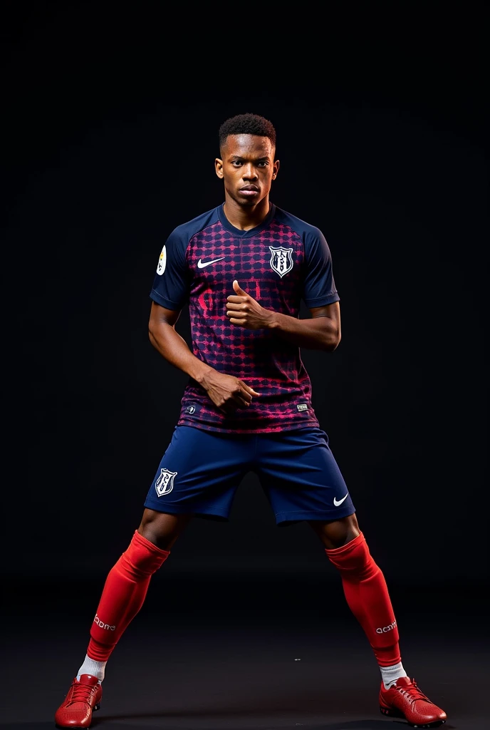Create me an image with a black background that is of mbappe , Let it be a picture of him and the background be black