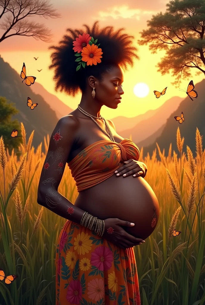 african woman pregnant