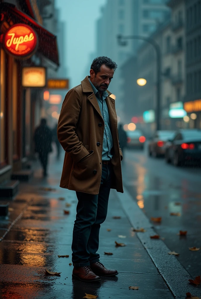Man crying in the street alone