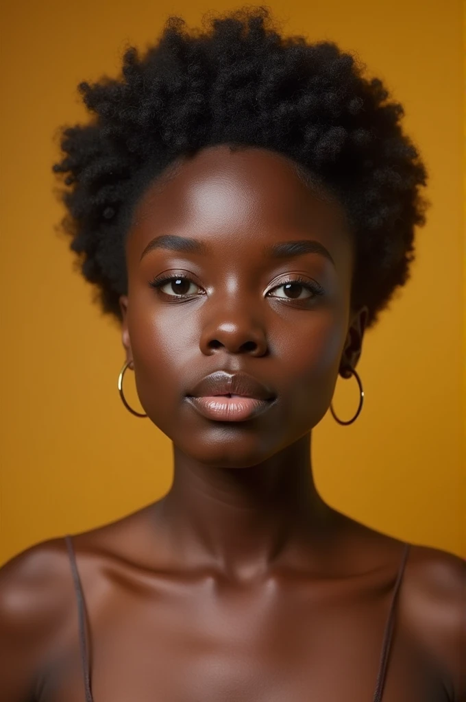 Beautiful African mulatto with very short hair.. huge . BBW. adolescent. without any clothes