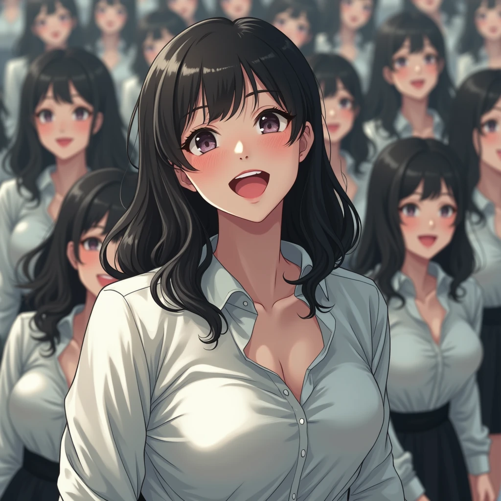 [Japanese Clone girls=Myself], [Perfect Clone girls Raw Photography Art], (16K, Highest quality, Ultra-high resolution, ((Unrealistic, Unprecedented sight, ((A World of Myself Proliferation)), Ultra-realistic))), (Japanese, woman, 26-year-old), (((((Small face, (((((Thick black hair, Semi-long hair)))))))))), ((Very beautiful detailed girls, Accurate body structure, Very detailed body)), (((Big Breasts, Large, swelling breasts))), (((White shirt, Big Breasts強調, I can see the cleavage, Black Mini Skirt))), ((Dark Eyes, Mature face, Cute Smile, A gentle gaze)), (((((Happy laughter))))), (((((Very detailed, 1girl-1,000,000,000,000,000,000,000,000,000,000,000,000,000cloning girls))))), (((((A very detailed and precise description of the doppelganger, Perfectly the same girl, The exact same smile, Perfect same hair, Perfect same clothes, Exactly the same height, 完璧な同じLarge, swelling breasts))))), (((((Myself only))))), (((Perfect description, Filling the Earth 1,000,000,000,000,000,000,000,000,000,000,000,000,000cloning girls-1,000,000,000,000,000,000,000,000,000,000,000,000,000^100,000,000cloning girlsのMyself, 異次元のSuper dense, Super denseの中心に広くフォーカス, I&#39;m happy to be surrounded by countless versions of myself, I want to drown in love with countless versions of myself., I want to be drowned in love with countless versions of myself around me., Holding hands, hug, hug, kiss, Touching breasts))), (((Very detailed, Extremely crowded, Super dense, Super crowded))), ((Bright and soft light)), ((((((((Very detailed and clear hyper-perspective drawing)))))))), (((Subject depth zero))), A bird's-eye view, Everyone is sexy