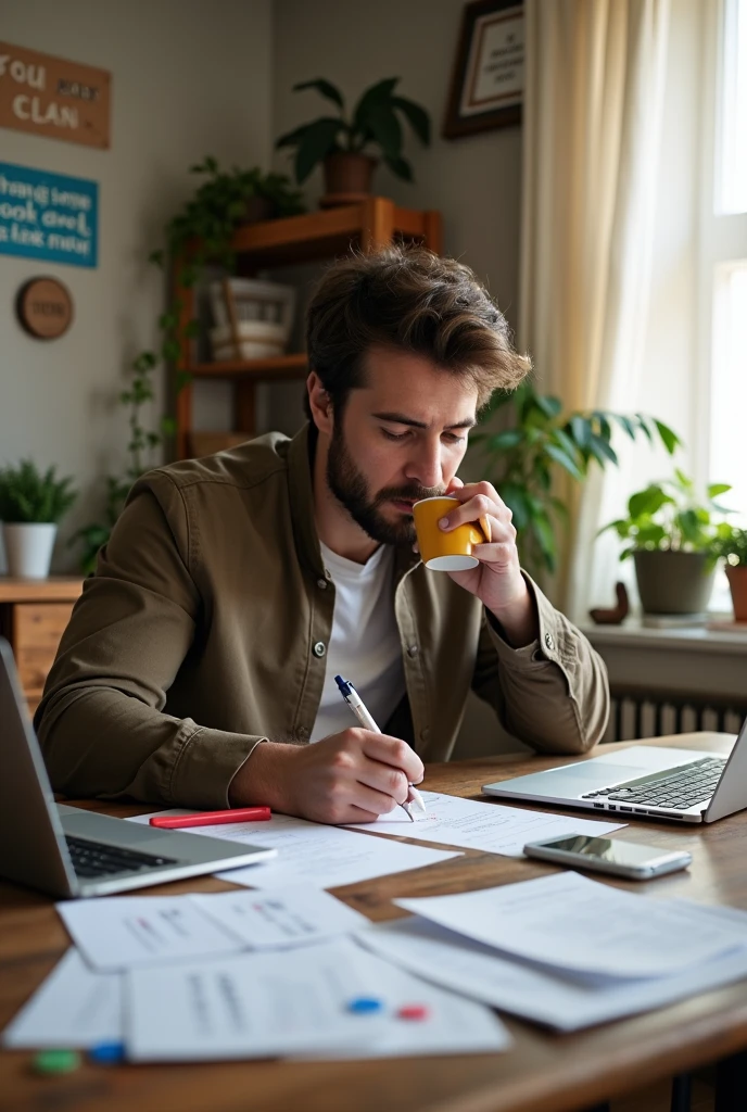 Another option could be an image of a person reviewing a list of expenses and adjusting their budget..