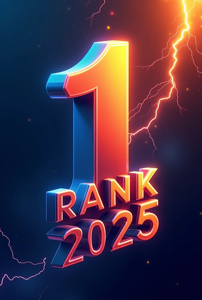 Use the number "1" as the central element, styled in a bold and creative way.
Incorporate "RANK" and "CGL 2025" around the number, using a smaller font size