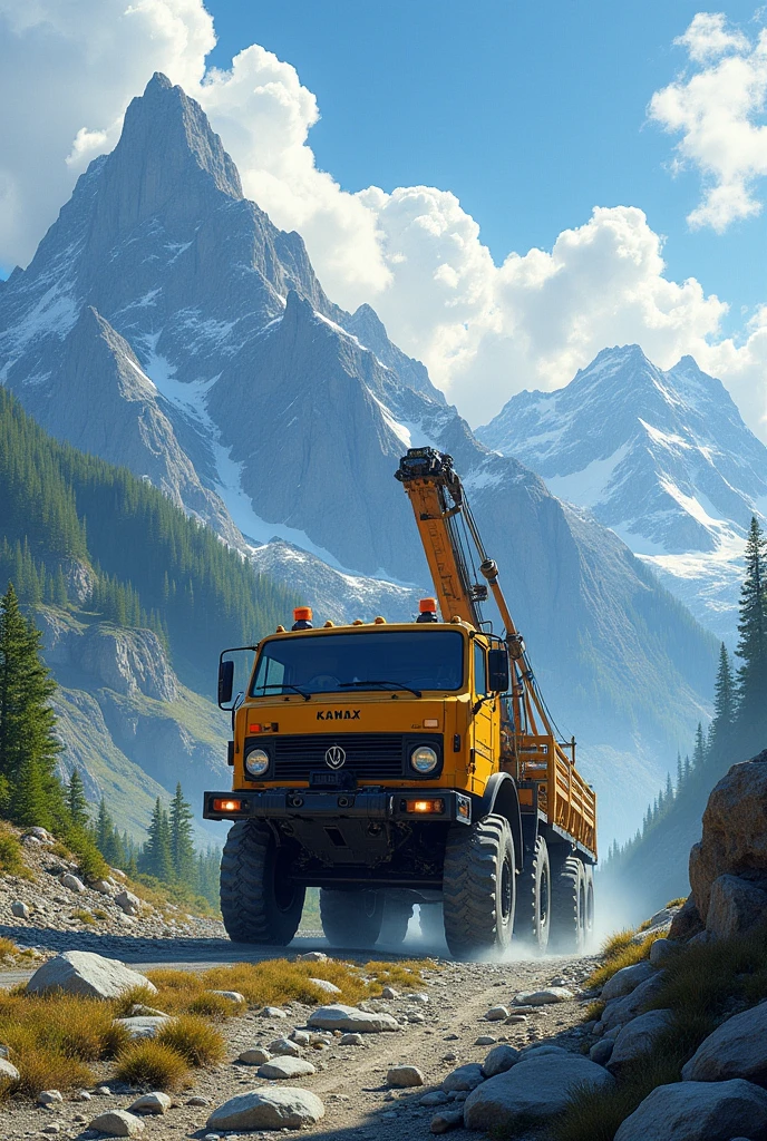 Kamaz manipulator in the mountains
