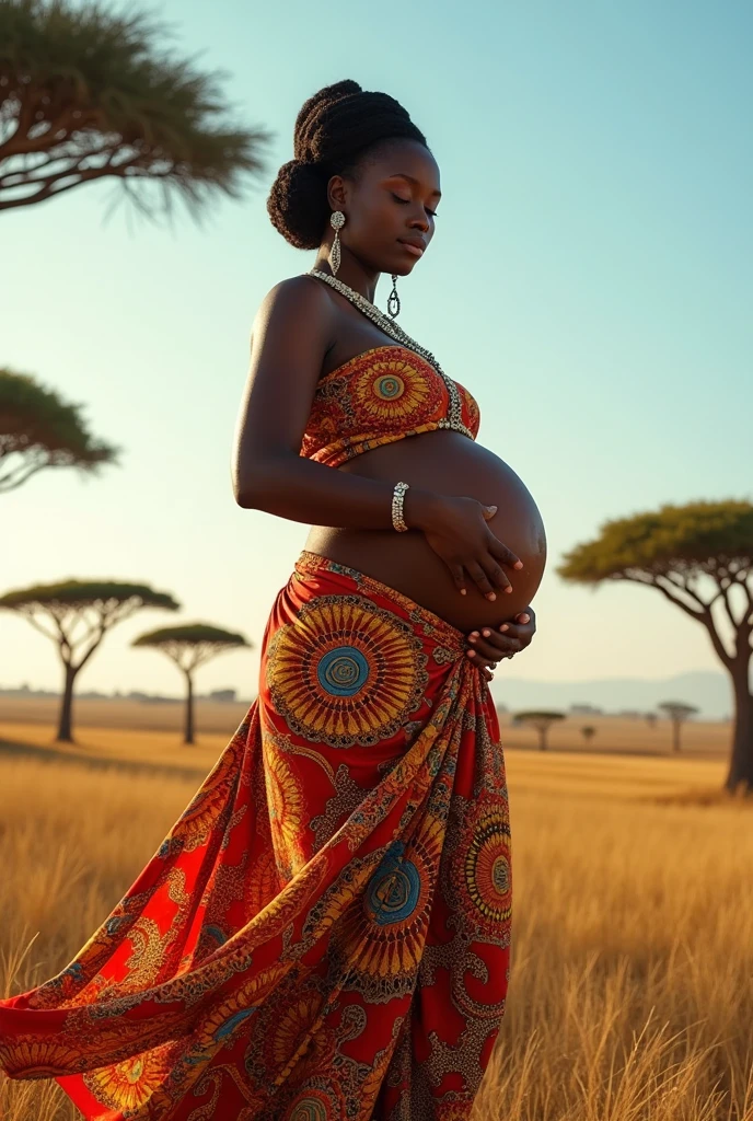african huge  woman pregnant
