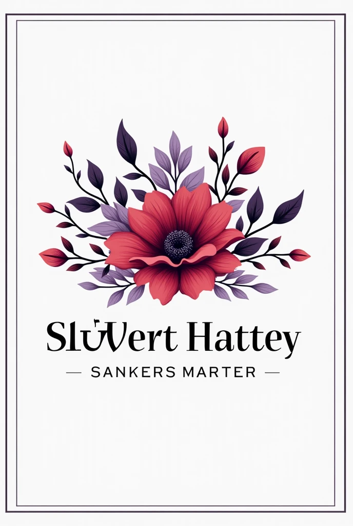 I would like a logo for my business with my girlfriend with colors like red , purple , black and white, that has a fresh and very original style , Our business is about flowers , Bracelets and custom arrangements