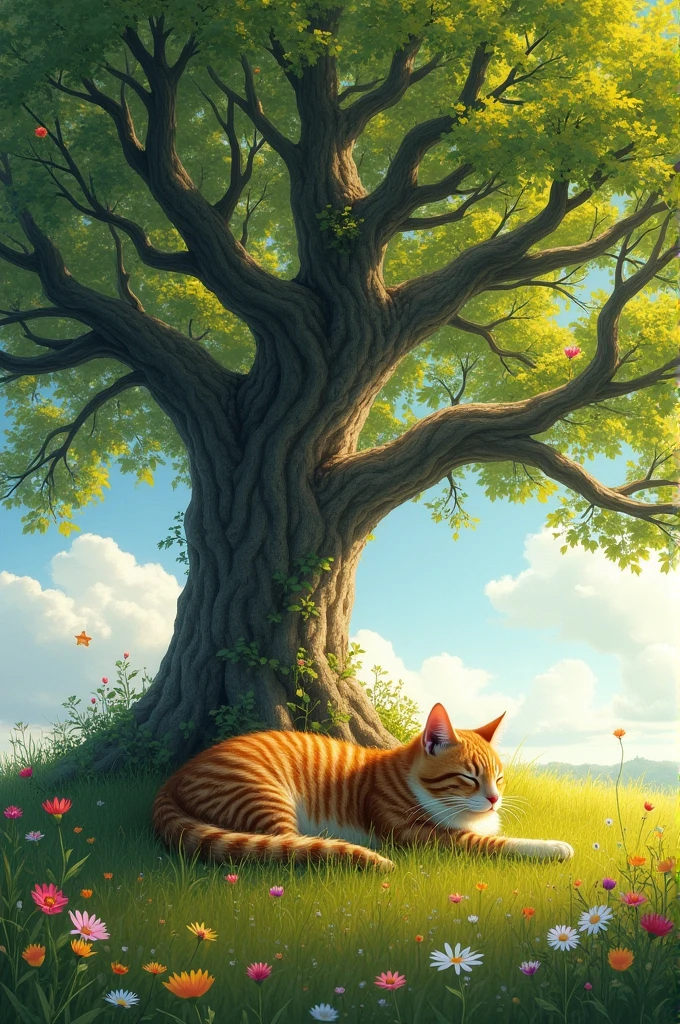 One tree on cat create image