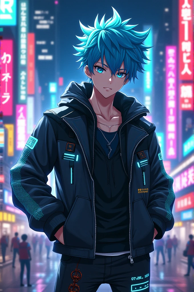 I created a male anime character with gaming power 