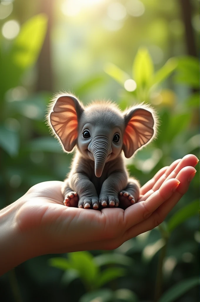 Baby elephant in my hand