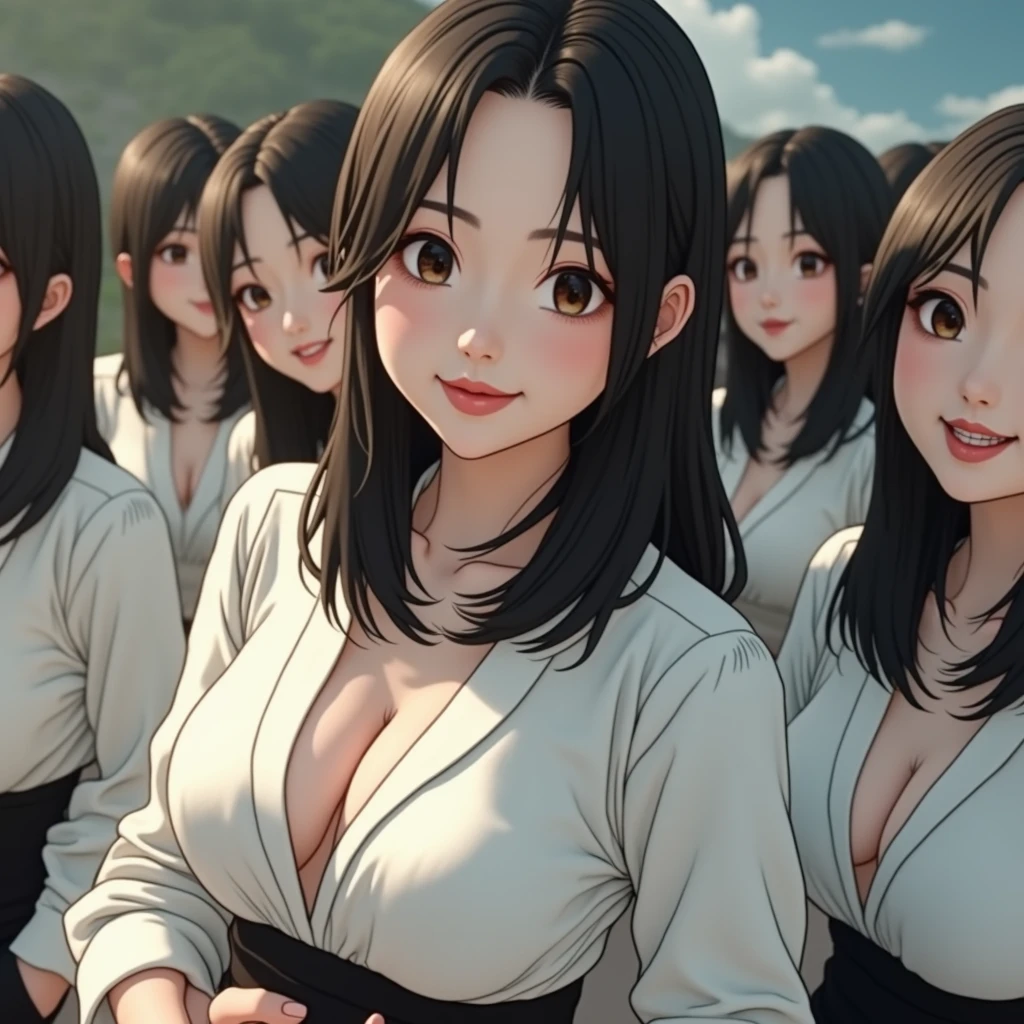 [Japanese Clone girls=Myself], [Perfect Clone girls Raw Photography Art], (16K, Highest quality, Ultra-high resolution, ((Unrealistic, Unprecedented sight, ((A World of Myself Proliferation)), Ultra-realistic))), (Japanese, woman, 26-year-old), (((((Small face, (((((Thick black hair, Semi-long hair)))))))))), ((Very beautiful detailed girls, Accurate body structure, Very detailed body)), (((Big Breasts, Large, swelling breasts))), (((White shirt, Big Breasts強調, I can see the cleavage, Black Mini Skirt))), ((Dark Eyes, Mature face, Cute Smile, A gentle gaze)), (((((Happy laughter))))), (((((Very detailed, 1girl-1,000,000,000,000,000,000,000,000,000,000,000,000,000cloning girls))))), (((((A very detailed and precise description of the doppelganger, Perfectly the same girl, The exact same smile, Perfect same hair, Perfect same clothes, Exactly the same height, 完璧な同じLarge, swelling breasts))))), (((((Myself only))))), (((Perfect description, Filling the Earth 1,000,000,000,000,000,000,000,000,000,000,000,000,000cloning girls-1,000,000,000,000,000,000,000,000,000,000,000,000,000^100,000,000cloning girlsのMyself, 異次元のSuper dense, Super denseの中心に広くフォーカス, I&#39;m happy to be surrounded by countless versions of myself, I want to drown in love with countless versions of myself., I want to be drowned in love with countless versions of myself around me., Holding hands, hug, hug, kiss, Touching breasts))), (((Very detailed, Extremely crowded, Super dense, Super crowded))), ((Bright and soft light)), ((((((((Very detailed and clear hyper-perspective drawing)))))))), (((Subject depth zero))), A bird's-eye view, Everyone is sexy