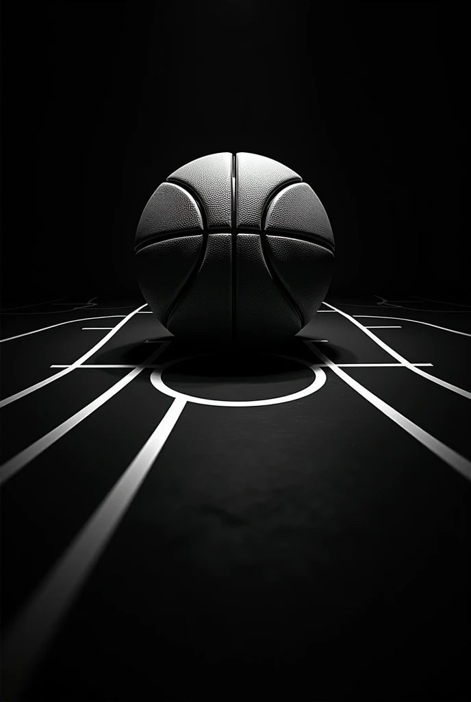 Black and white basketball court logo
