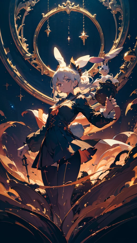 Highest quality, Detailed face, キャラクターデザインシート, Perfect Proportions, フルボディレズビアン, Full of details, Various poses and expressions, Very detailed, beautiful goddess woman, Color: Black, wear rabbit clothes, Star ornament, レース, レースパンスト, Highly balanced, Natural light, Surrealism, cinematic lighting, chiaroscuro, masterpiece, UHD, high details, best quality, highres, 8k