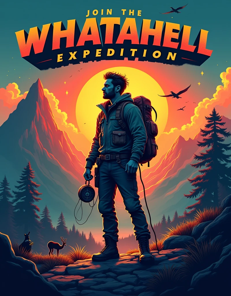 Create written poster "WHATAHELL Expedition"