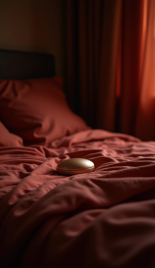 Create an illustrative image selecting and using intimate toys. The cover should feature a sensual and detailed illustration of an intimate toy, placed on soft, flowing sheets that suggest a warm and inviting bedroom setting. The color palette should consist of rich, warm tones of red and other warm hues, enhancing the sense of sensuality and intimacy. The environment should be intimate, with subtle lighting that casts gentle shadows, emphasizing the allure and anticipation of the moment. The design should evoke strong feelings of sensuality and curiosity, drawing the viewer into the world of intimate exploration. No text should be included on the image, as it will be added separately