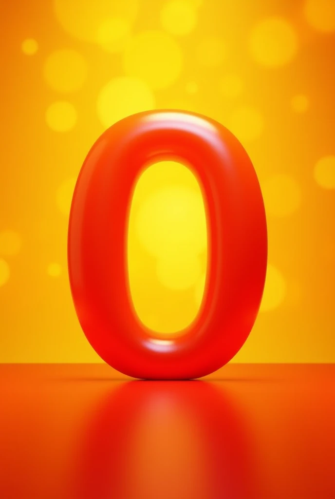Make the number 0 red and the image background yellowish orange