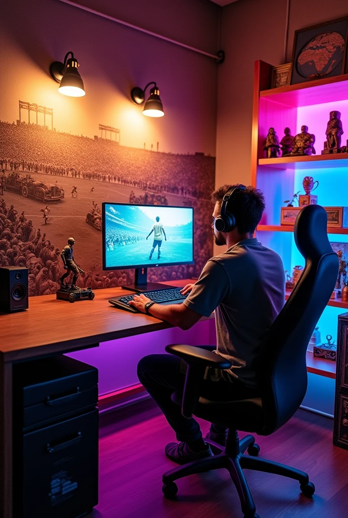 imagine set up of a YouTuber who love history and more exactly North Africa and ww one and two and soccer and in the same time like gaming