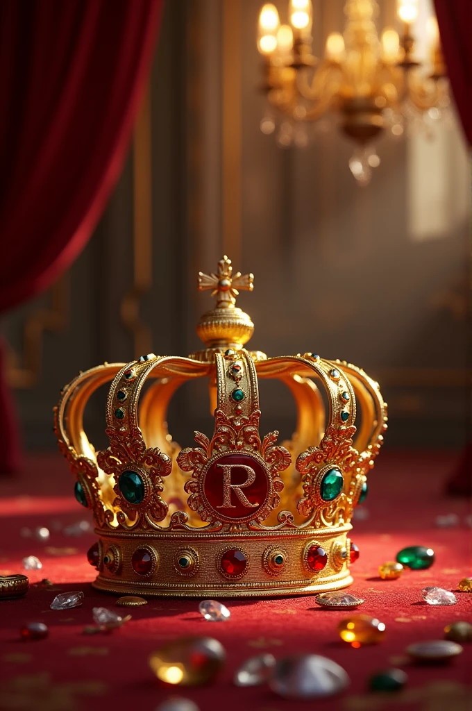 An R on a golden king&#39;s crown