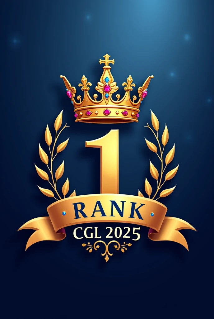 Use a crown icon to represent "RANK - 1".
Place "CGL 2025" in a banner below the crown.
Experiment with different crown and banner styles to find the best fit.