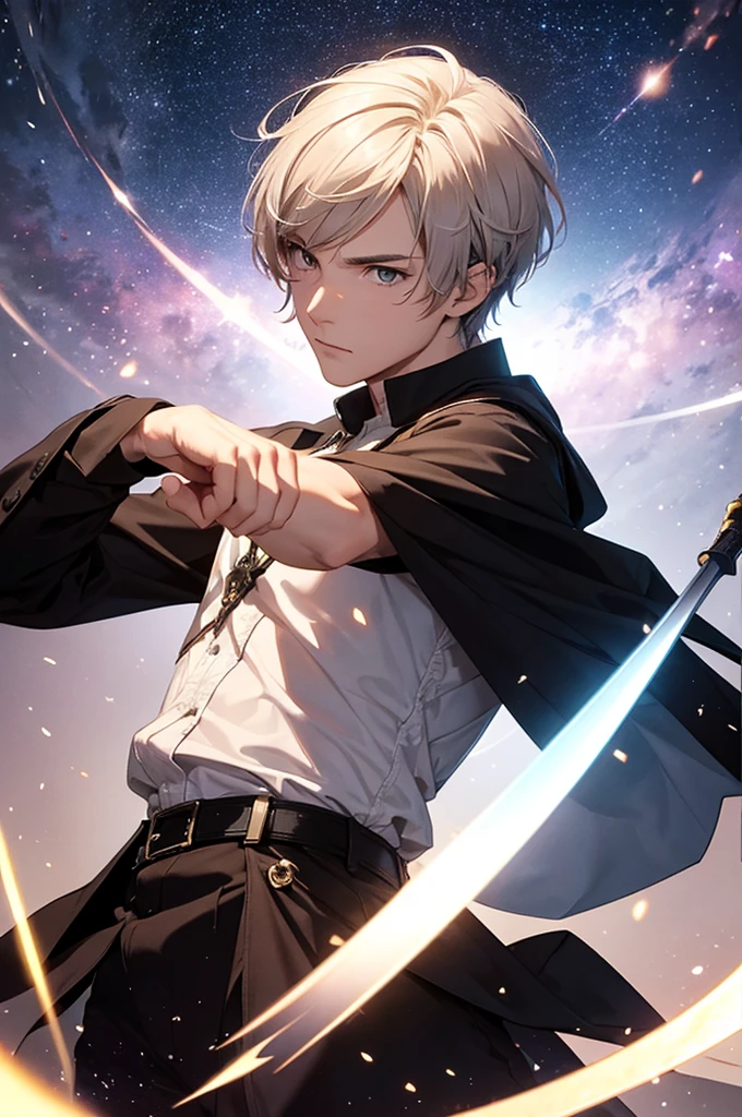 The male director of the Astronomy Research Institute threatens with a sword as a sword genius.