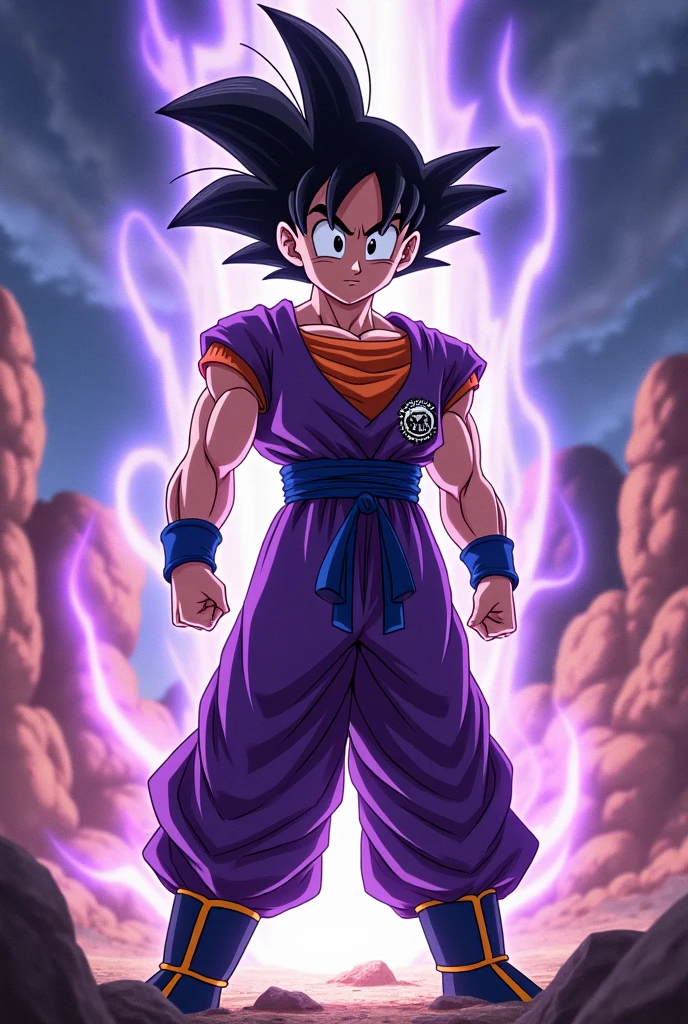 Gohan from front His suit is purple.
