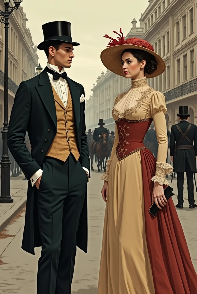 I want you to illustrate the clothing of Hermann Ebbinghaus's time. (1850-1909).