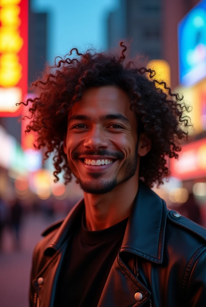 A man with curly hair