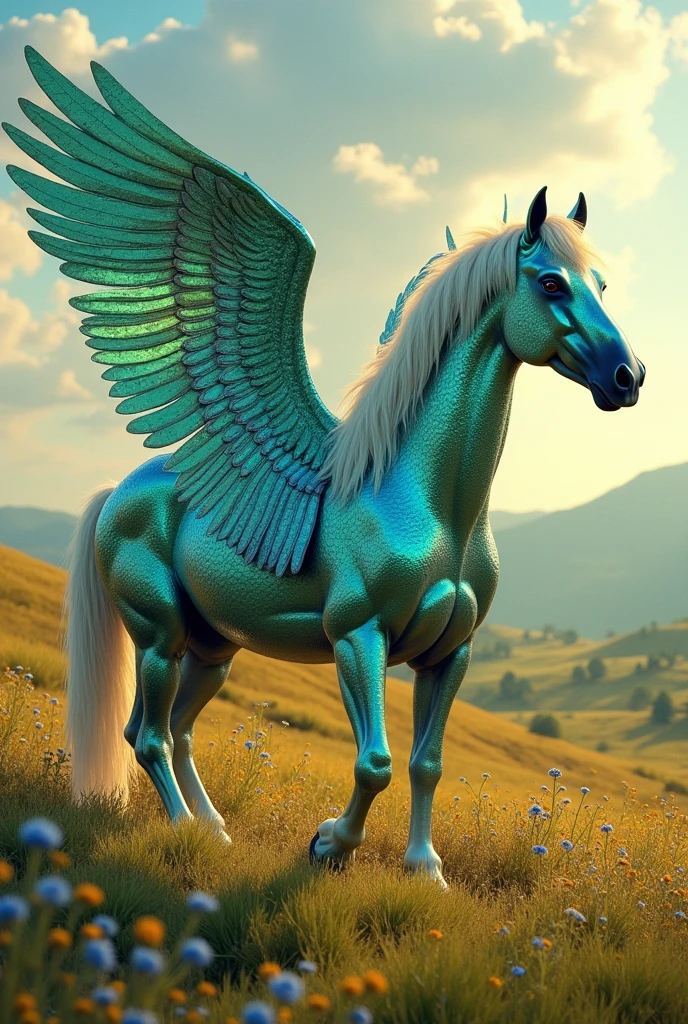 Horse with wings and fish scales